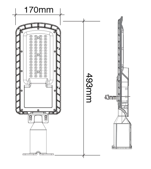 Светильник светодиодный консольный, LED 50W 6000К IP66, темно серый, G7203-1