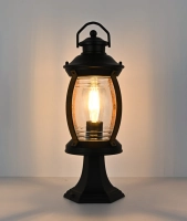 Светильник садово-парковый "Варна", G3964, 1*Е27 60W  IP44 h=0.46m, black+ wood