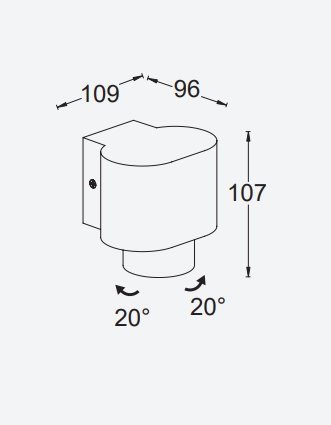 Светильник наcтенный "Кипр", WC4174, 1*GU10 IP44, темно серый