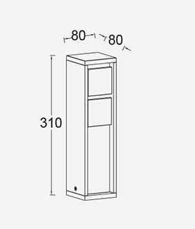 Садовая розетка, G3119, 16A-3500W h=0.31m  IP44, черный