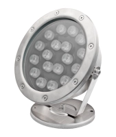 Светильник для водоемов, UG1463, DC12V  54W(18*3W) IP68  RGB, сатин-никель