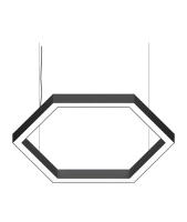 Светильник линейный светодиодный  подвесной, HB0509, LED 60W 3CCT (2700К-4000К-6000К) , диаметр 900mm, белый, черный