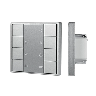 INTELLIGENT ARLIGHT Кнопочная панель DALI-201-23-1G-2SC-RGBW-DT8-IN Silver (BUS, Frame) (IARL, IP20 Металл, 3 года)