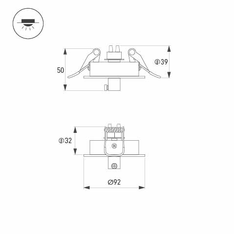 Чаша потолочная встраиваемая SPX-CANOPY-R90-C6.5 (BK) (Arlight, Металл)