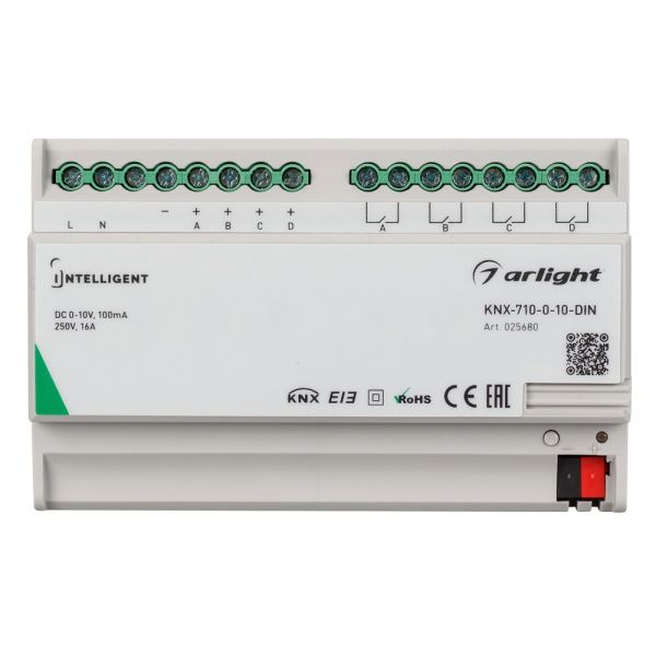 INTELLIGENT ARLIGHT Конвертер KNX-710-0-10-DIN (230V, 4x0/1-10, 4x16A) (IARL, Пластик)