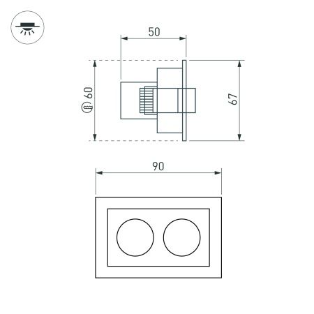 Светильник MS-ORIENT-BUILT-TURN-TC-S67x90-5W Warm3000 (WH-BK, 30 deg, 230V) (Arlight, IP20 Металл, 5 лет)