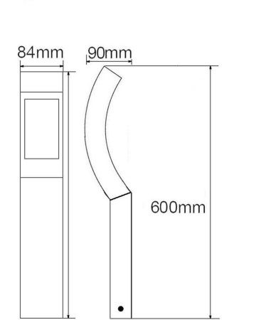 Ландшафтный столбик Lutec, Темно-серый         , Модерн, W2143-600 Gr