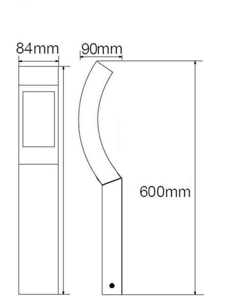 Ландшафтный столбик Lutec, Темно-серый         , Модерн, W2143-600 Gr