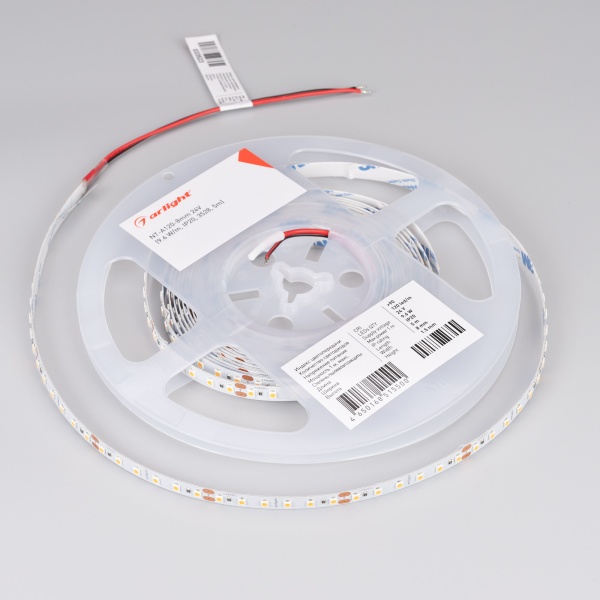 Лента NT-A120-8mm 24V Cool 8K (9.6 W/m, IP20, 3528, 5m) (Arlight, Открытый)