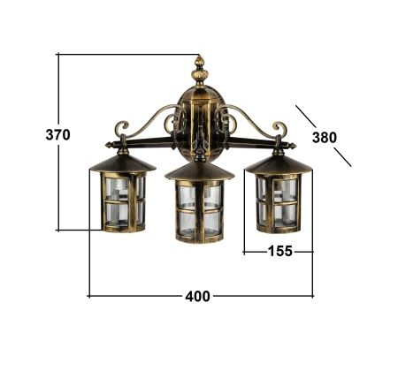 Настенный светильник YAOHUA LUX, Черный с золотой патиной, Классика, 15802 3 02 Gb