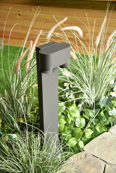 Светильник садово-парковый "Кипр", G4177, 2*GU-10  IP44  h=0.75m, темно серый