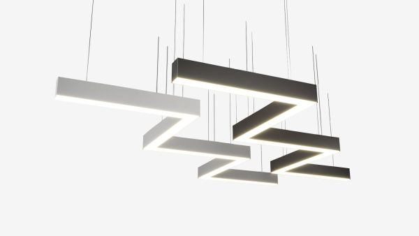 Подвесной светильник зигзаг белый SILED SNAKE-02-PROF 2550х570х50х70 (96 Вт)