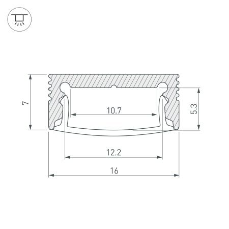 Профиль SL-SLIM-H7-3000 ANOD (Arlight, Алюминий)