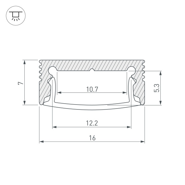 Профиль SL-SLIM-H7-3000 ANOD (Arlight, Алюминий)