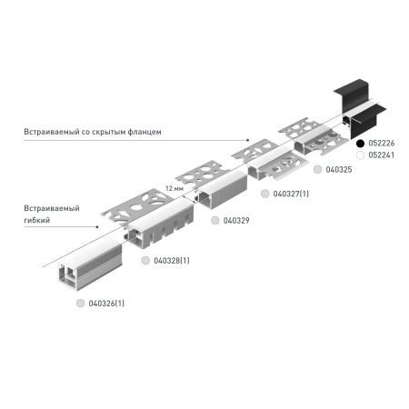 Профиль СEIL-S12-SHADOW-20-SIDE-3000 ANOD BLACK (Arlight, Алюминий)