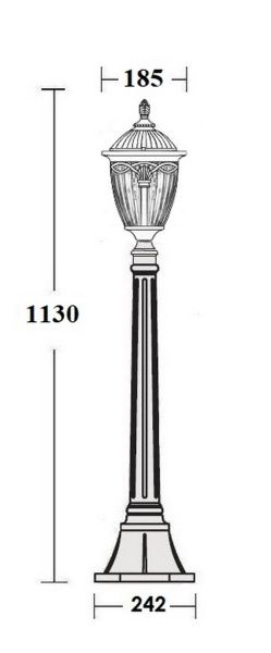 Фонарный столб YAOHUA LUX, Черный, Классика, 86307 Bl