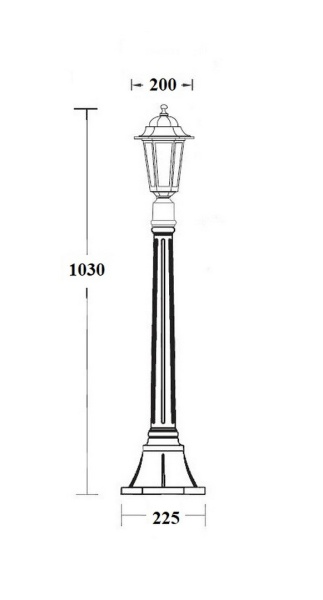Ландшафтный столбик YAOHUA LUX, Черный, Классика, 79807EM Bl