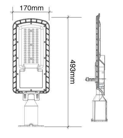 Светильник светодиодный консольный, LED 50W 6000К IP66, темно серый, G7203-1