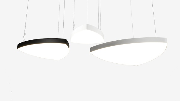 Подвесной светильник треугольный белый SILED MOSO 1000х1000х100 (104 Вт)