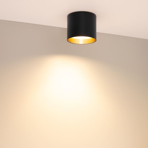 Светильник SP-BISCOTTO-R90-8W Warm3300-MIX (BK-GD, 80 deg, 230V) (Arlight, IP54 Металл, 5 лет)