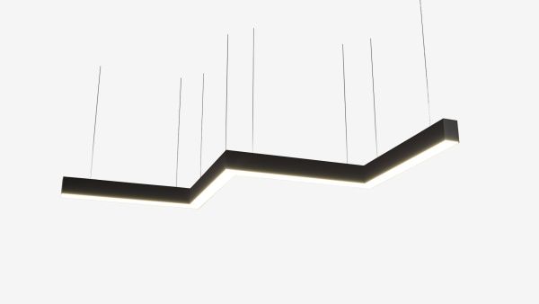 Подвесной светильник зигзаг черный SILED SNAKE-01-PROF 640х210х50х70 (25 Вт)