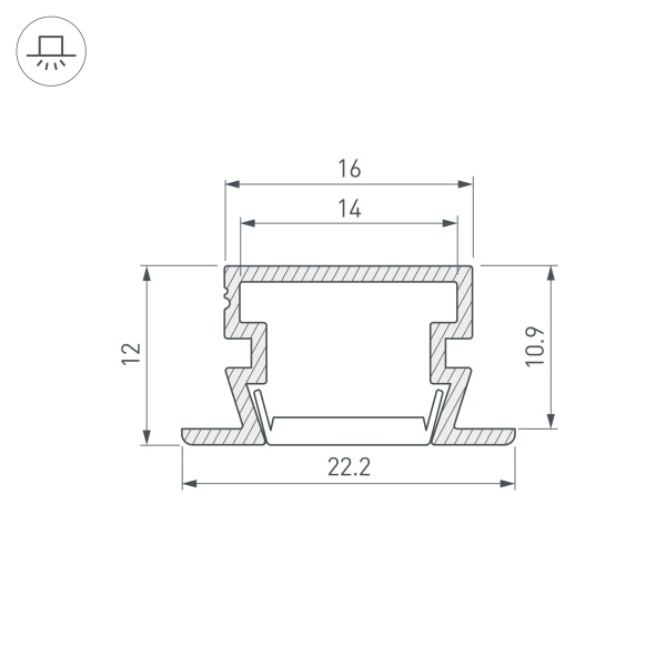 Профиль PDS-FS-2000 ANOD (Arlight, Алюминий)