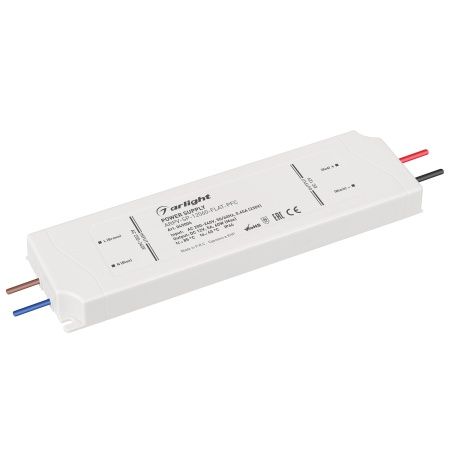 Блок питания ARPV-SP-12060-FLAT-PFC (12V, 5A, 60W) (Arlight, IP44 Пластик, 5 лет)