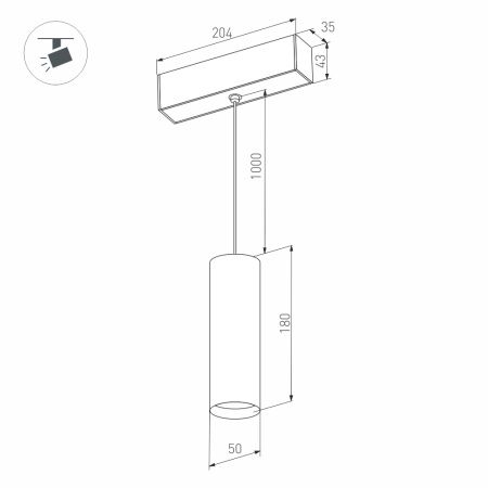 Светильник MAG-SPOT-HANG-45-R50-7W Day4000 (BK, 24 deg, 24V) (Arlight, IP20 Металл, 3 года)