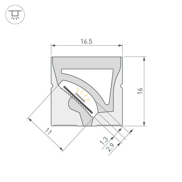 Силиконовый профиль WPH-FLEX-1616-TWIST-S11-20m WHITE (Arlight, Силикон)