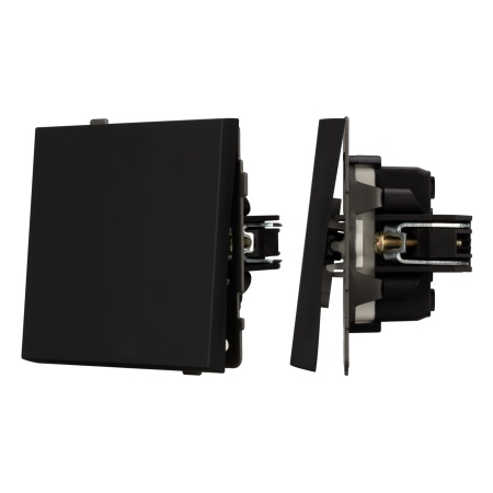 Механизм выключателя одноклавишный проходной SWT-TENDO-MKP1-SFPL-BK (230V, 10A) (Arlight, -)