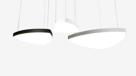 Подвесной светильник треугольный черный SILED MOSO 1000х1000х100 (104 Вт)