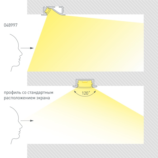 Профиль SL-BEVEL-W21-F-2000 ANOD BLACK (Arlight, Алюминий)