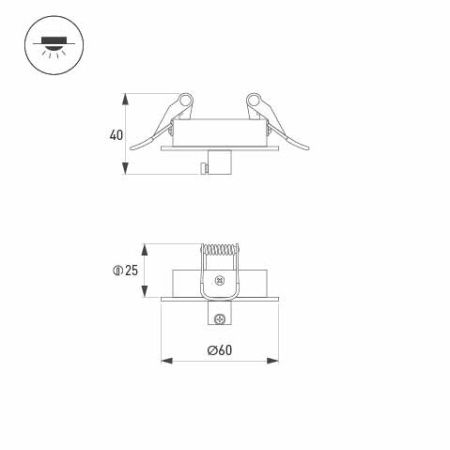 Чаша потолочная встраиваемая SPX-CANOPY-R60-C4 (WH) (Arlight, Металл)
