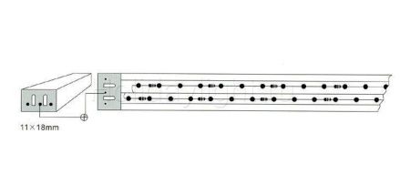 Дюралайт светодиодный чейзинг 3PRLL-100 LED Flat (220V, 72 LED/m, 100m) желтый