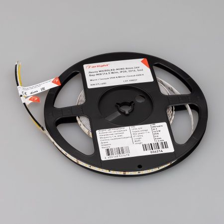 Лента MICROLED-M280-8mm 24V White-MIX (16.5 W/m, IP20, 2216, 5m) (Arlight, Изменяемая ЦТ)