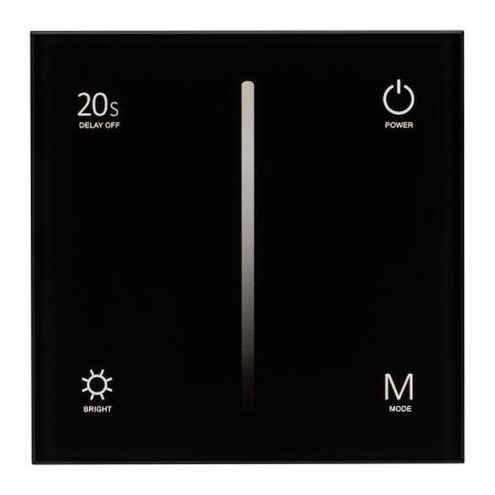 Панель SMART-P6-DIM-G-IN Black (12-24V, 4x3A, Sens, 2.4G) (Arlight, IP20 Пластик, 5 лет)