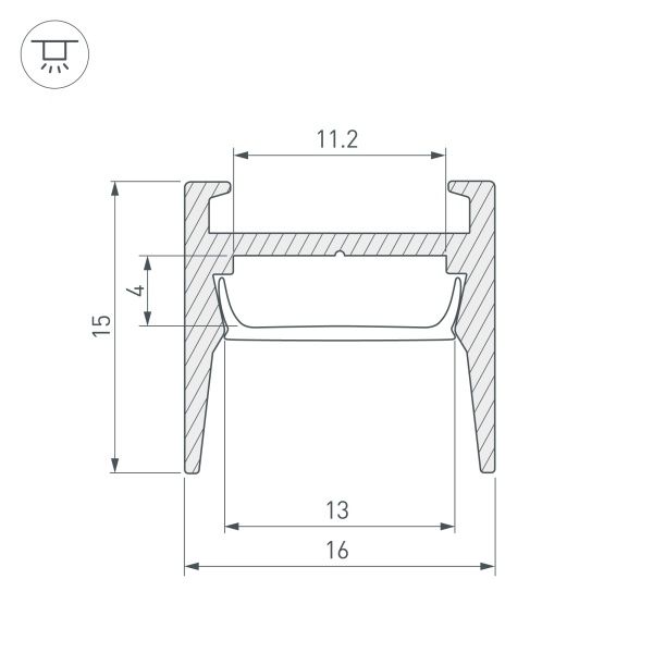 Профиль MIC-H-COMFY-2000 ANOD (Arlight, Алюминий)