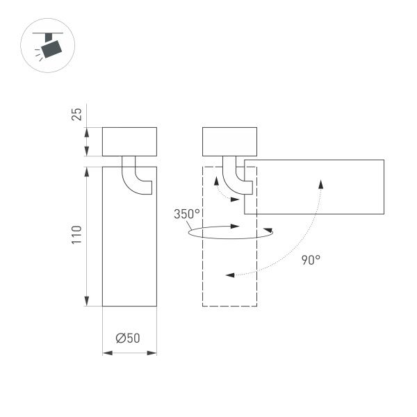 Светильник SP-GABI-SURFACE-FLAP-R50-9W Day4000 (WH, 60 deg, 230V) (Arlight, IP40 Металл, 5 лет)
