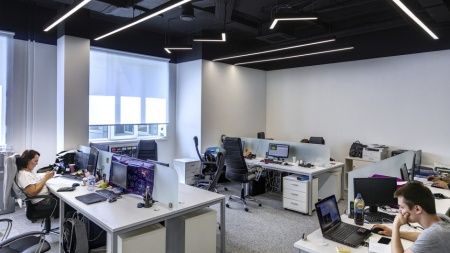 Г-образный светильник подвесной черный SILED ANGLE-PROF 1455х1455х50х70 (72 Вт, 4000K)