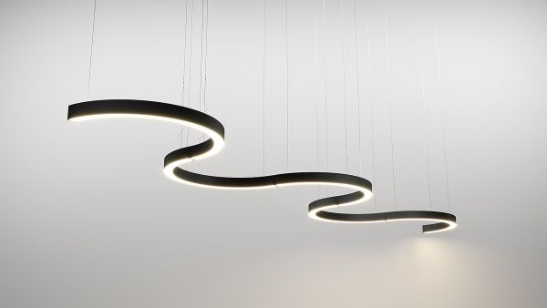 Подвесной светильник полукруг черный SILED NIMBUS-HALF 600х300х100х60 (20 Вт)