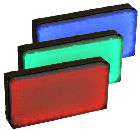 Светодиодная брусчатка 200x100x45 мм, SLIM, цвет свечения: RGB, производство: Россия