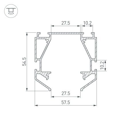 Профиль-держатель MAG-STRETCH-ORIENT-2000 (Arlight, Алюминий)