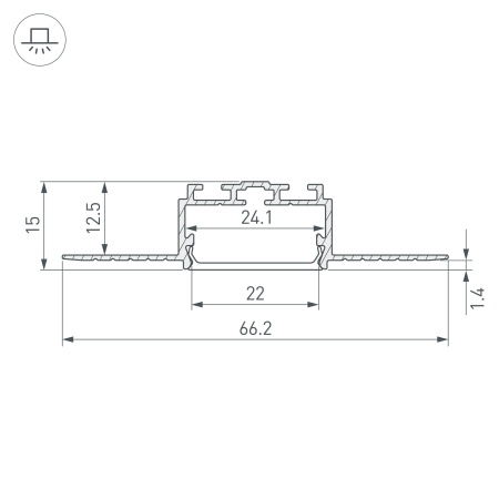 Профиль PLS-LOCK-H15-F-HIDE-2000 (Arlight, Алюминий)