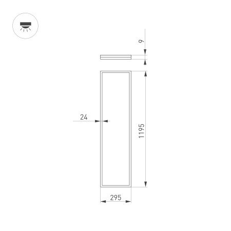 Светильник DL-INTENSO-S300x1200-40W White6000 (WH, 120 deg, CRI90, 230V) (Arlight, IP40 Металл, 5 лет)