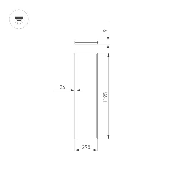 Светильник DL-INTENSO-S300x1200-40W White6000 (WH, 120 deg, CRI90, 230V) (Arlight, IP40 Металл, 5 лет)