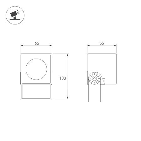 Светильник ALT-BLOCK-S65x65-5W Day4000 (GR, 36 deg, 230V) (Arlight, IP66 Металл, 3 года)