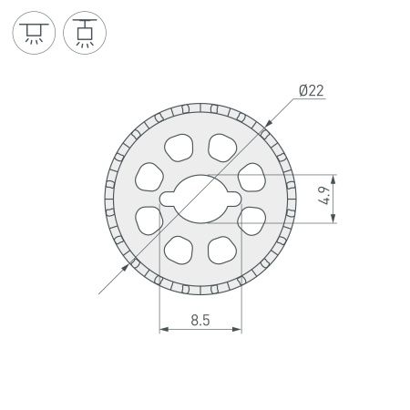 Силиконовый профиль WPH-FLEX-ROPE-D22-360deg-S8-10m WHITE (Arlight, Силикон)