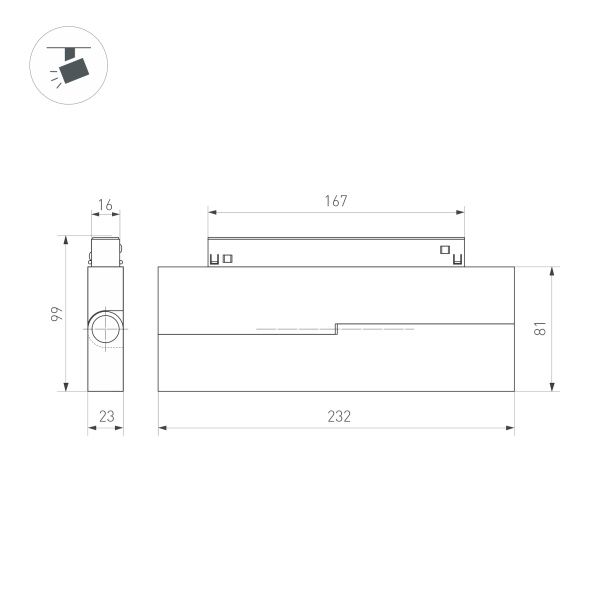 Светильник MAG-ORIENT-FLAT-FOLD-S230-12W Day4000-MIX (BK, 80 deg, 48V, DALI) (Arlight, IP20 Металл, 3 года)
