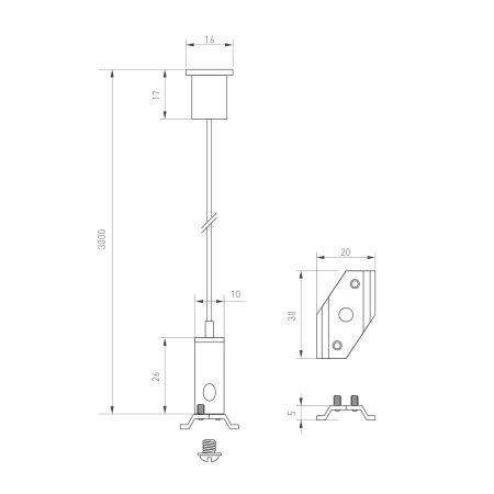 Подвес MAG-HANG-25-L3000 (SL) (Arlight, Металл)