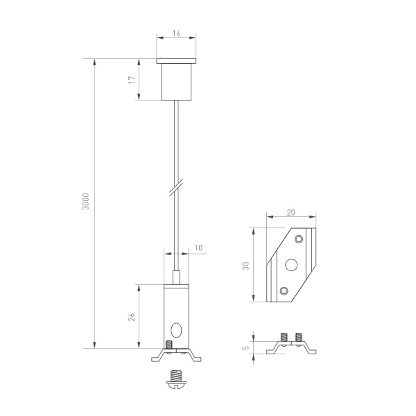 Подвес MAG-HANG-25-L3000 (SL) (Arlight, Металл)